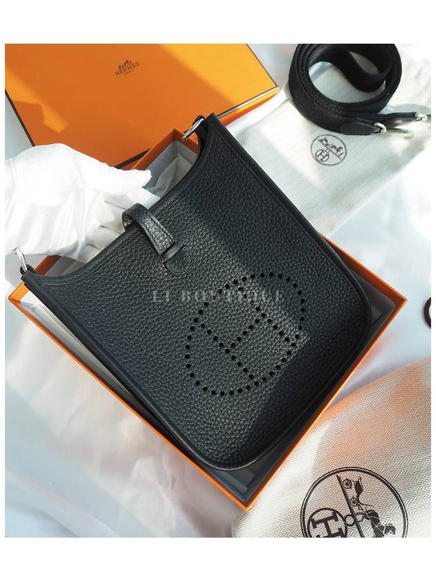 Evelyne 16 Clemence Palladium Cross Bag Noir - HERMES - BALAAN 8