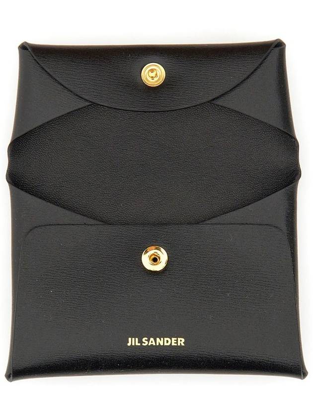 Gold Logo Bifold Card Wallet Black - JIL SANDER - BALAAN 4