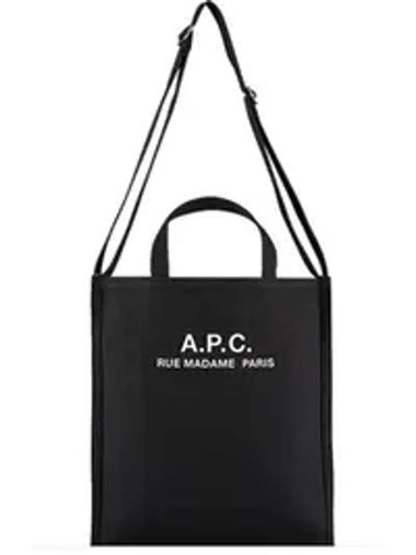 Recovery Logo Print Cotton Shoulder Bag Black - A.P.C. - BALAAN 1