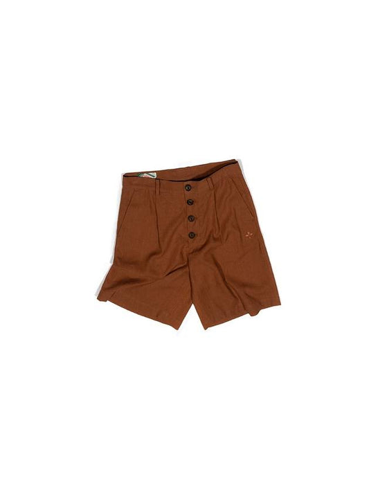 Clover Embroidery Button Shorts Brown I2SP02BR - IOEDLE - BALAAN 1