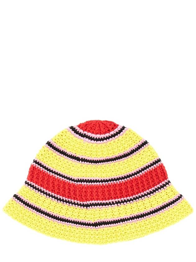 crochet knit bucket hat yellow - STELLA MCCARTNEY - BALAAN 3