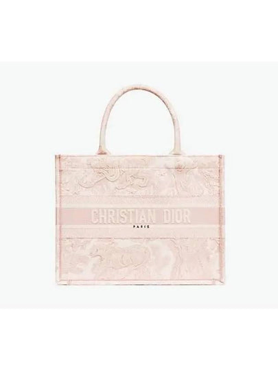 Toile De Jouy Embroidery Medium Book Tote Bag Pink - DIOR - BALAAN 2