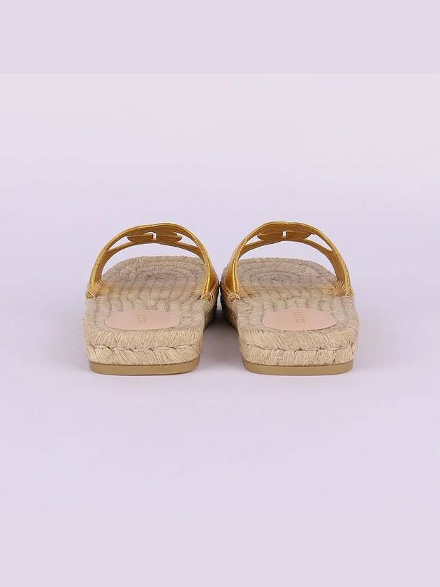 Interlocking G Cutout Slide Sandals Metallic Gold - GUCCI - BALAAN 6