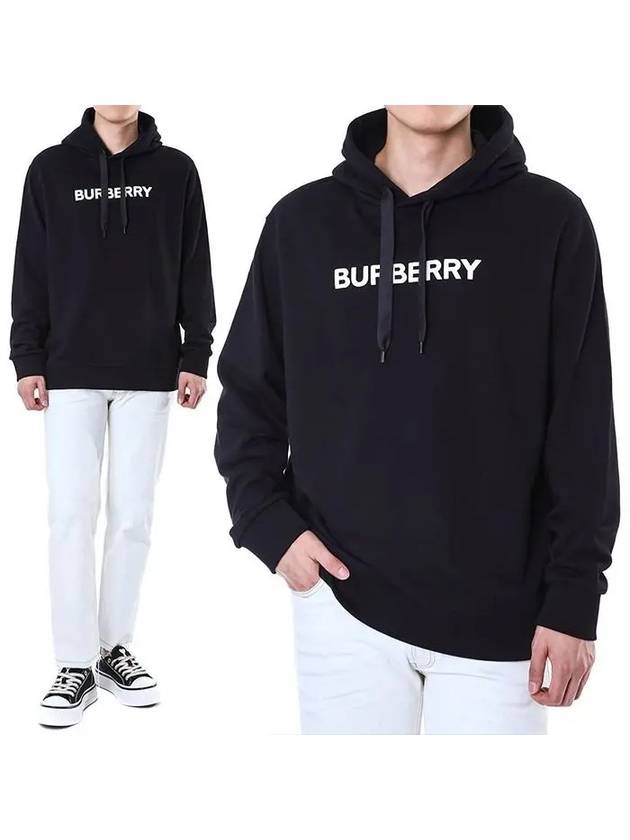 Cotton Hoodie Black - BURBERRY - BALAAN 2