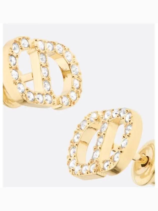 Petit CD Crystal Mini Stud Earrings Gold - DIOR - BALAAN 2