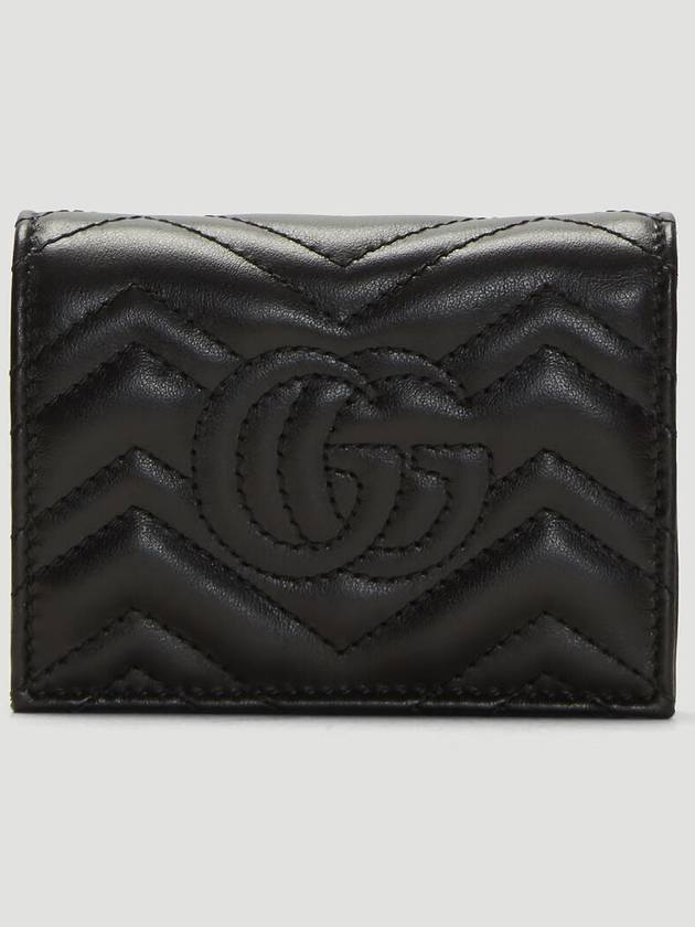 GG Matelasse Marmont Half Wallet Card Wallet Black - GUCCI - BALAAN 4