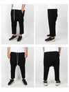 Drawstring Crop Baggy Pants Black - RICK OWENS - BALAAN 3