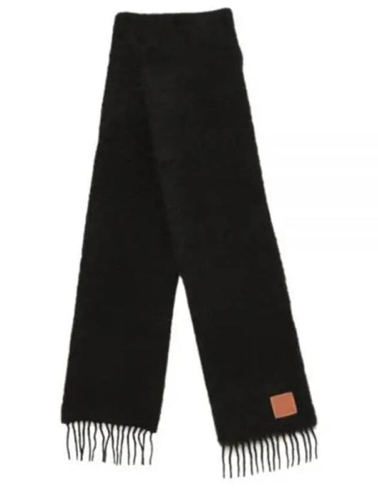 Anagram Fringe Mohair Scarf Black - LOEWE - BALAAN 2