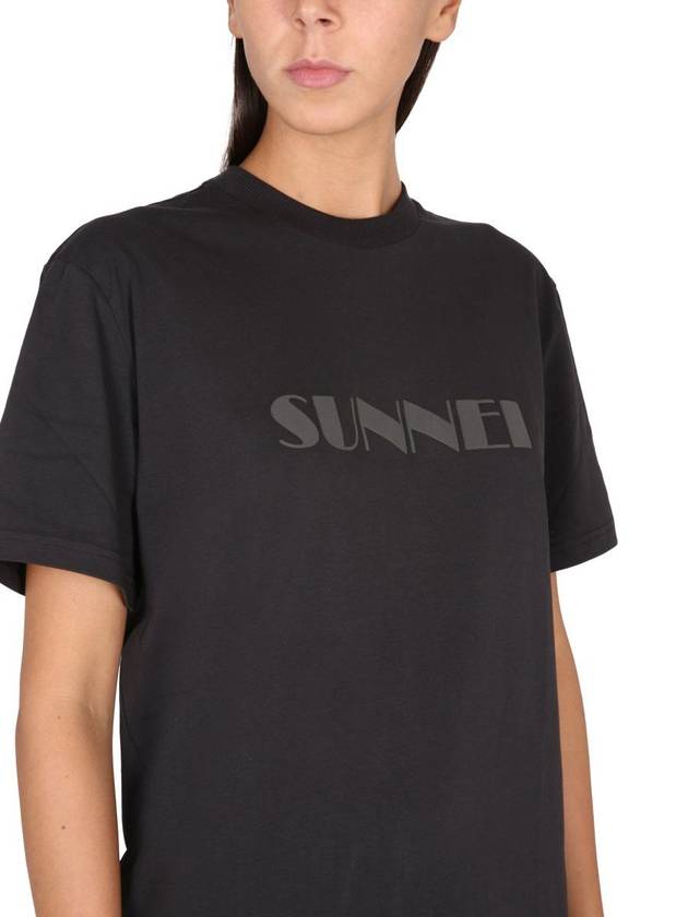 Classic Logo Print Cotton Short Sleeve T-Shirt Black - SUNNEI - BALAAN 5