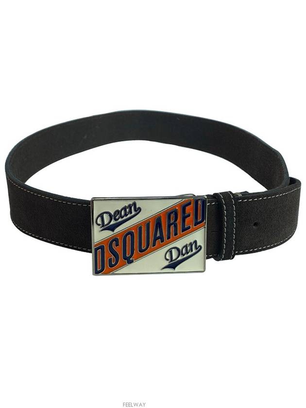 Logo Suede Belt Black - DSQUARED2 - BALAAN 3