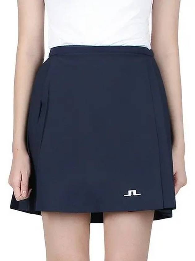 Women's Sierra Pleated Skirt Navy - J.LINDEBERG - BALAAN 2