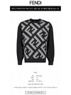 Monogram Jacquard Wool Crewneck Knit Top Grey - FENDI - BALAAN 3