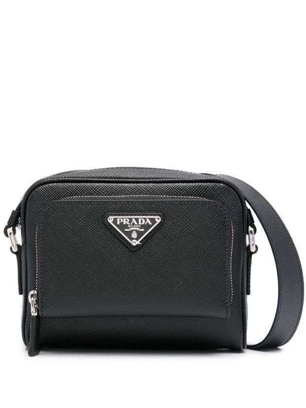 Saffiano Triangle Logo Black Cross Bag Black - PRADA - BALAAN 2