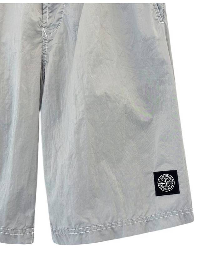 Patch Pocket Swim Shorts Silver - STONE ISLAND - BALAAN 4