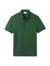 Men's Paris Regular Fit Stretch Cotton Pique Short Sleeve Polo Shirt Green - LACOSTE - BALAAN 1