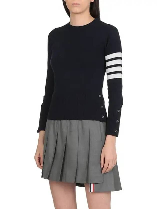 Women's 4 Bar Classic Cashmere Pullover Knit Top Navy - THOM BROWNE - BALAAN 3