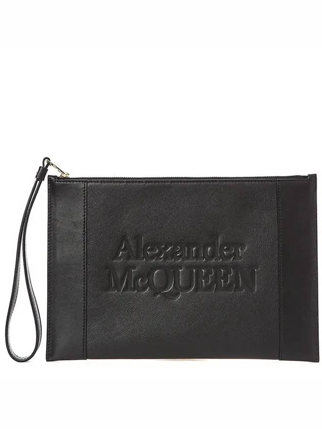 Zipper Signature Leather Clutch Bag Black - ALEXANDER MCQUEEN - BALAAN 2