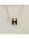 Mini Pop H Pendant Rose Gold & Noir - HERMES - BALAAN 5