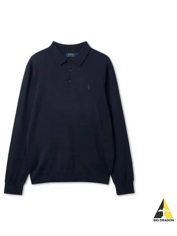 Wool Polo Collar Sweater Blue - POLO RALPH LAUREN - BALAAN 1