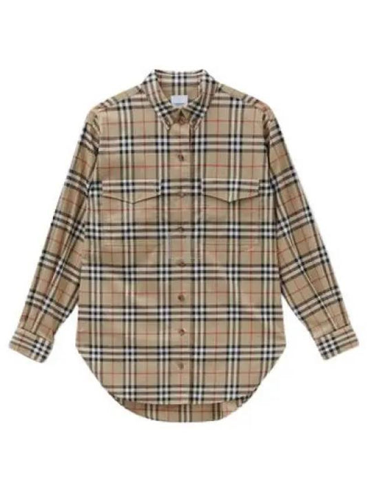 Vintage Check Overfit Shirt Beige - BURBERRY - BALAAN 2