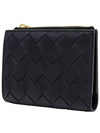 Intrecciato Small Leather Half Wallet Black - BOTTEGA VENETA - BALAAN 4