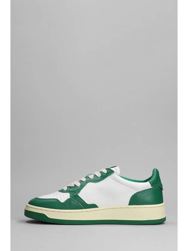 Men's Medalist Leather Low Top Sneakers Green - AUTRY - BALAAN 4