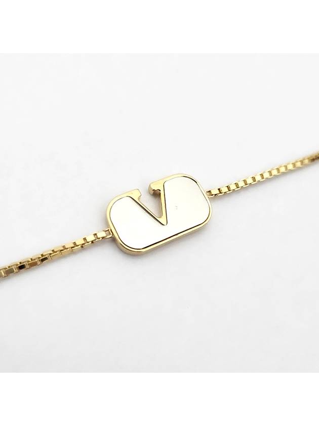 Men's V Logo Metal Bracelet Gold - VALENTINO - BALAAN 6