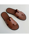 Izmir Leather Slippers Gold - HERMES - BALAAN 3