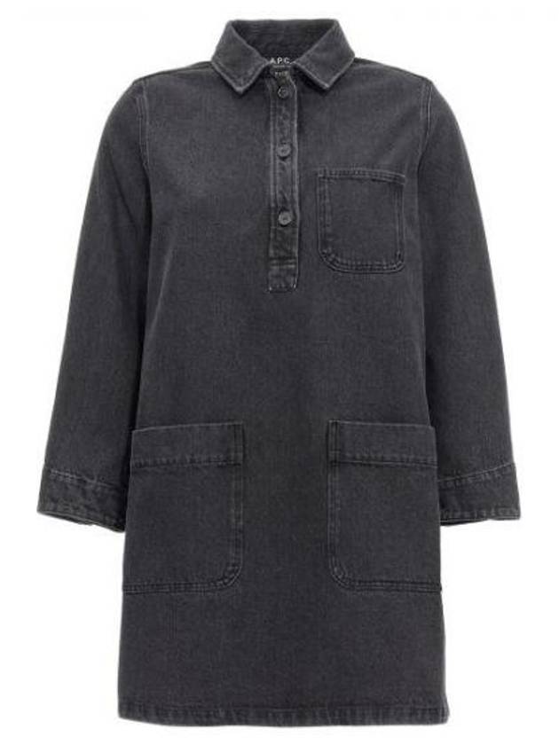 Women's Arelia Denim Short Dress Black - A.P.C. - BALAAN 2