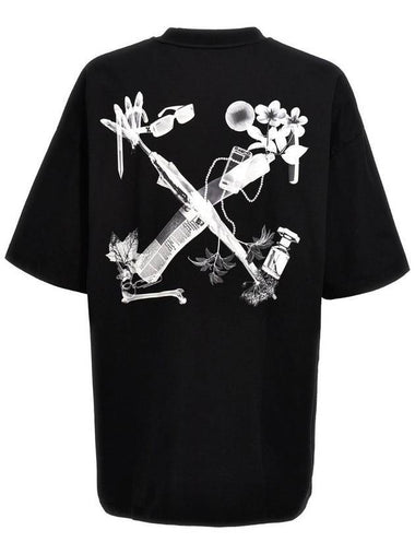 Scan Arrow Over Crew Neck Short Sleeve T-Shirt Black - OFF WHITE - BALAAN 1