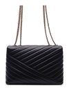 Kira Chevron Convertible Shoulder Bag Black - TORY BURCH - BALAAN 5