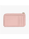 Embroidered Logo Shiny Calf Skin Zipper Card Wallet Pink - CHLOE - BALAAN 5