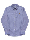 Fox Head Stripe Long Sleeve Shirt Blue - MAISON KITSUNE - BALAAN 5