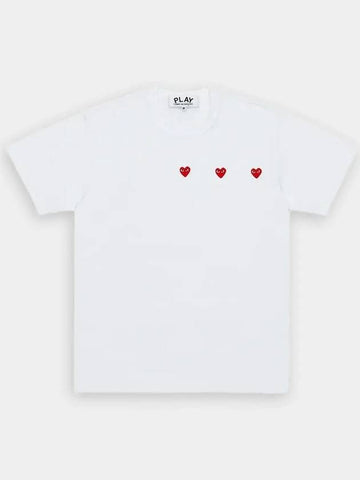 Men s Triple Logo Play Cotton 3 Mini Heart White AX T337 051 - COMME DES GARCONS - BALAAN 1