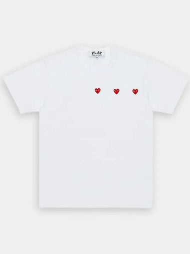 Men s Triple Logo Play Cotton 3 Mini Heart White AX T337 051 - COMME DES GARCONS - BALAAN 1