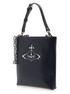 ORB Studded Square Leather Cross Bag Black - VIVIENNE WESTWOOD - BALAAN 3