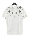 Cross Print Cotton Short Sleeve T-Shirt White - NEIL BARRETT - BALAAN 4