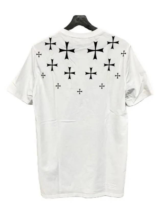 Cross Print Cotton Short Sleeve T-Shirt White - NEIL BARRETT - BALAAN 4