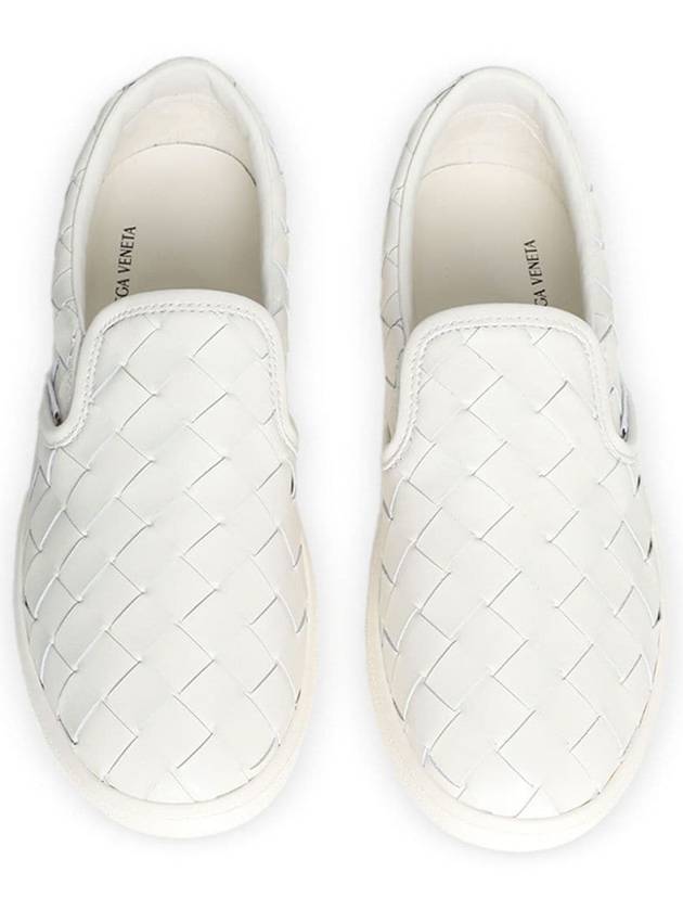 Sawyer Intrecciato Calfskin Slip-Ons White - BOTTEGA VENETA - BALAAN 8