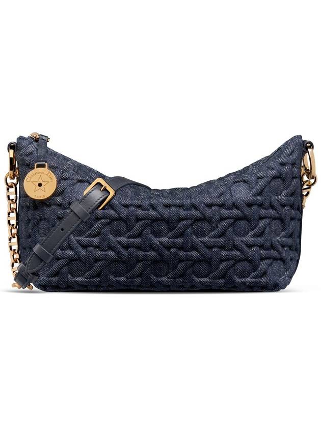 Star Chain Hobo Graphic Cannage Denim Shoulder Bag Blue - DIOR - BALAAN 1