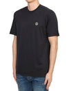 Logo Patch Short Sleeves T-Shirt Navy - STONE ISLAND - BALAAN 3