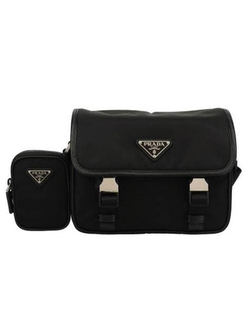 RE NYLON LEATHER SHOULDER BAG - PRADA - BALAAN 1