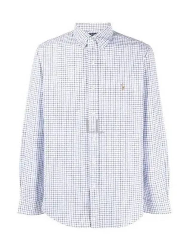 Grid pattern logo embroidery shirt 710922273002 - POLO RALPH LAUREN - BALAAN 2