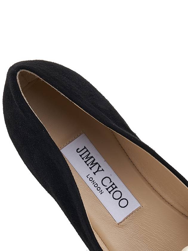 Women s Ade Suede Flat Shoes SZR BLACK WHITE - JIMMY CHOO - BALAAN 7
