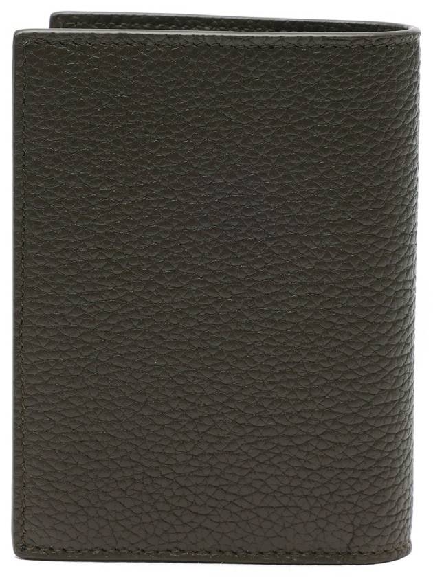 Tiny Cassandre Credit Grained Leather Card Wallet Dark Khaki - SAINT LAURENT - BALAAN 5