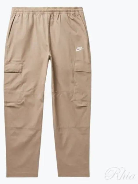 Club Men's Cargo Woven Track Pants Khaki - NIKE - BALAAN 2