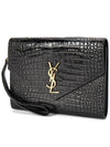 Monogram Cassandra Clutch Bag Black - SAINT LAURENT - BALAAN 3