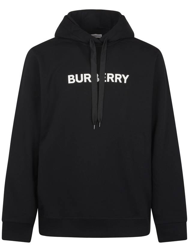 Logo Print Hoodie Black - BURBERRY - BALAAN 2