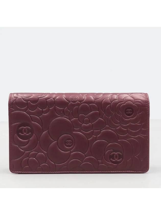 Burgundy long wallet - CHANEL - BALAAN 4