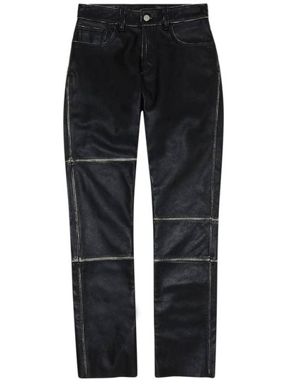 Panel Knee Leather Trouser Straight Pants Black - MAISON MARGIELA - BALAAN 2